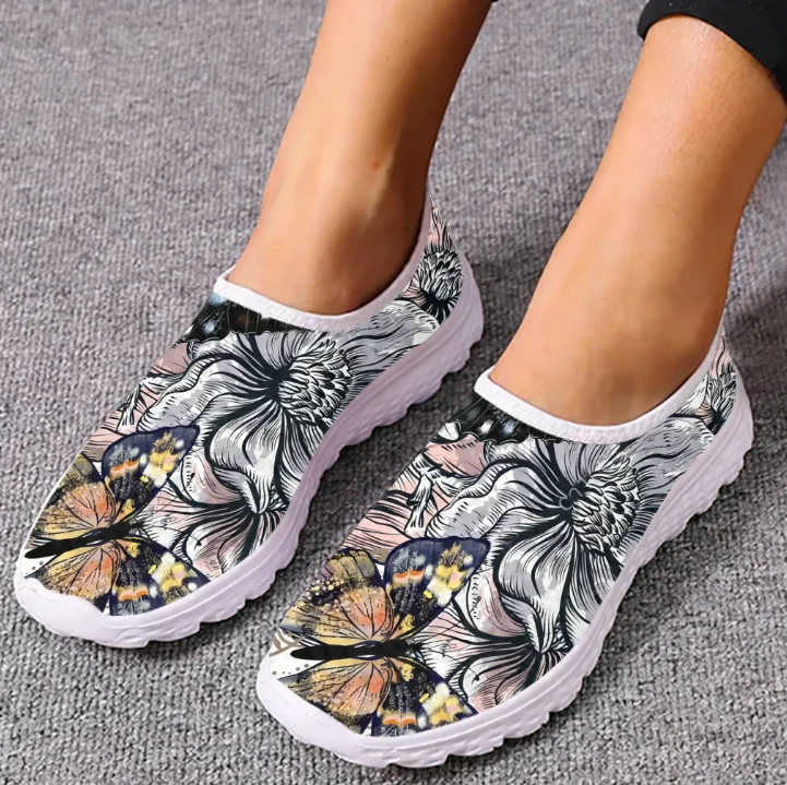 Women'S Fashion Tennis Shoes - Boho Butterfly Loafers Mesh High Quality