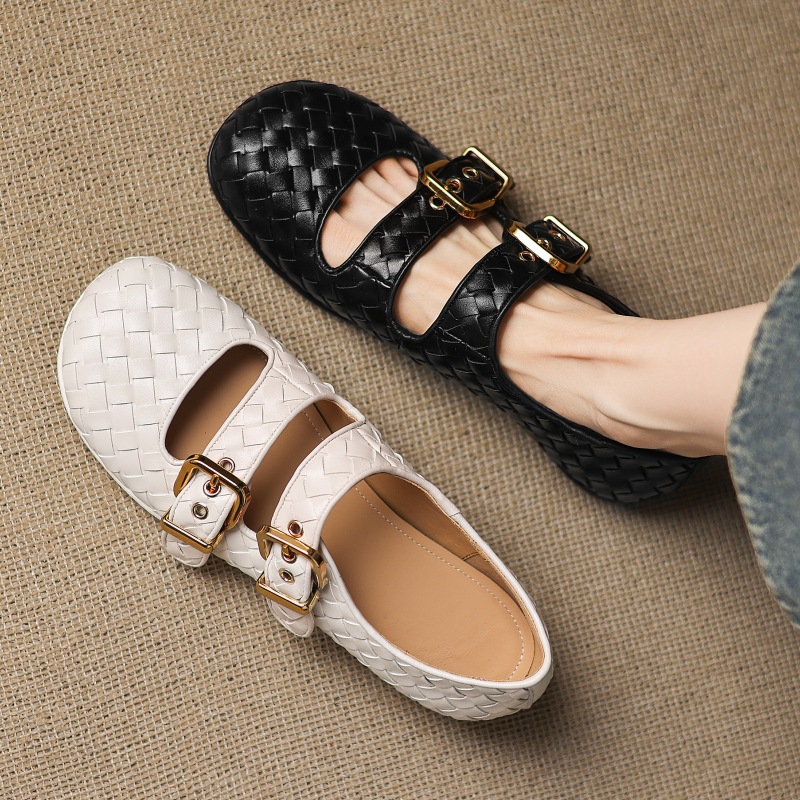 Fashion Women Belt - 2025 new women's shoes woven cow