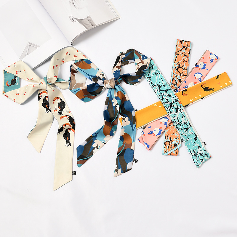 Women'S Fashion Hats - Narrow Long Women Iimitation Silk Neckerchief