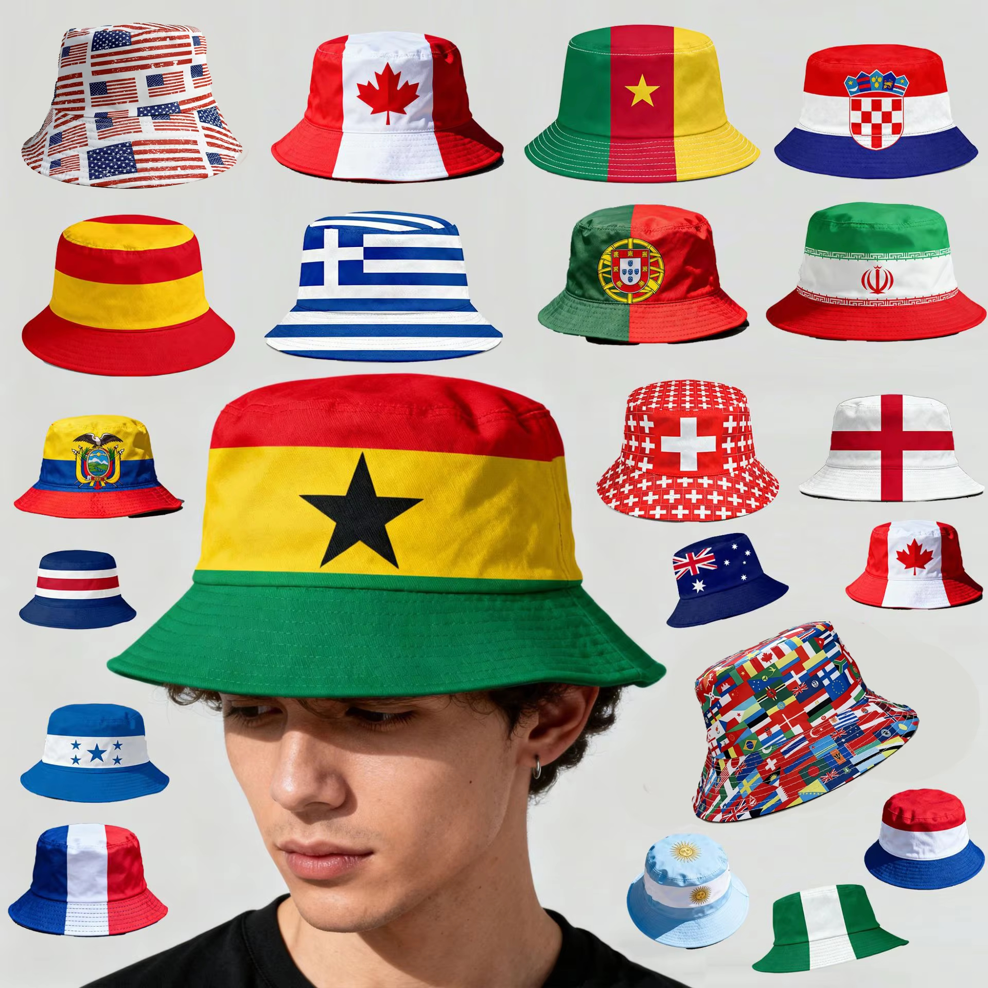 Bucket Hat Women - 26 Countries National Flag Bucket Hat