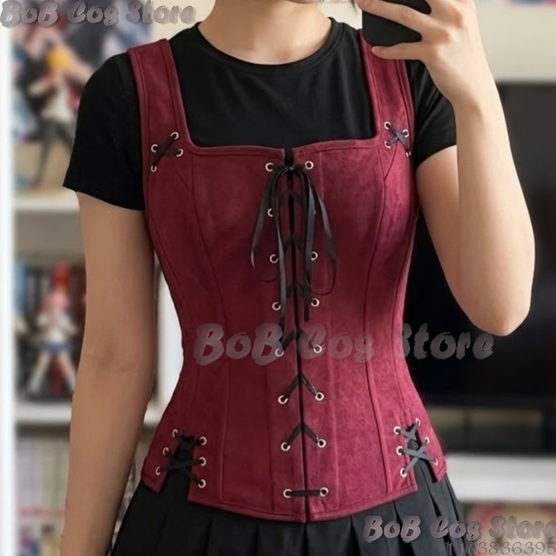 Knitted Vest Women - Halloween Medieval Renaissance Lace Up Gentleman