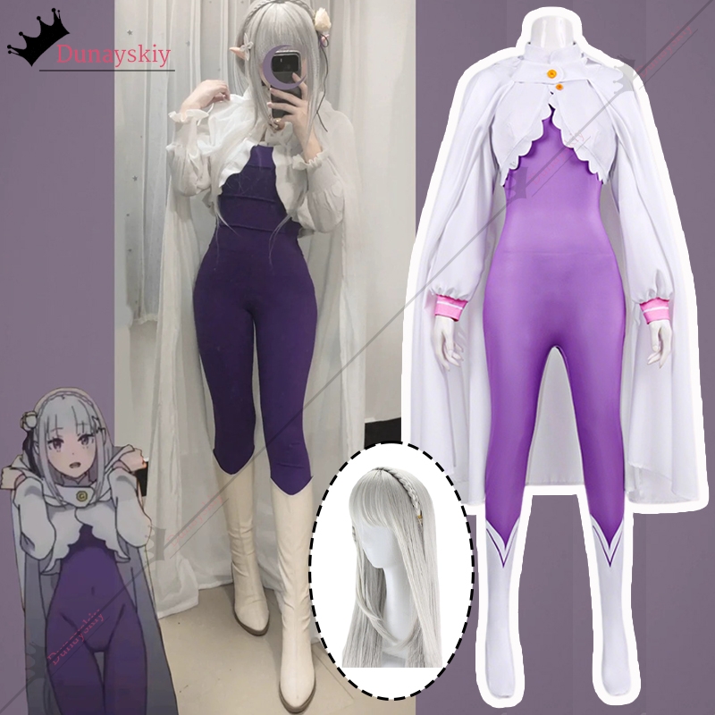 Bodycon Dress Women - Cosplay Emilia Tight-Fitting Bodysuit With Cape