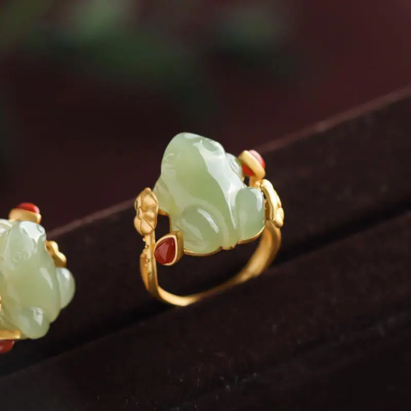 Green Jade Frog Rings Charms N - مراجعة Women Fashion Jewellery وسعره