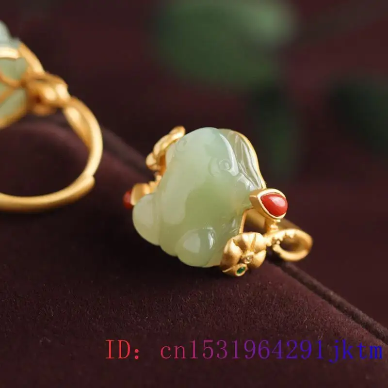 Green Jade Frog Rings Charms N - مراجعة Women Fashion Jewellery وسعره