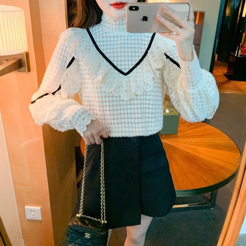 Fleece Lined High Neck Ruffle  - مراجعة Women Fashion Necklace وسعره