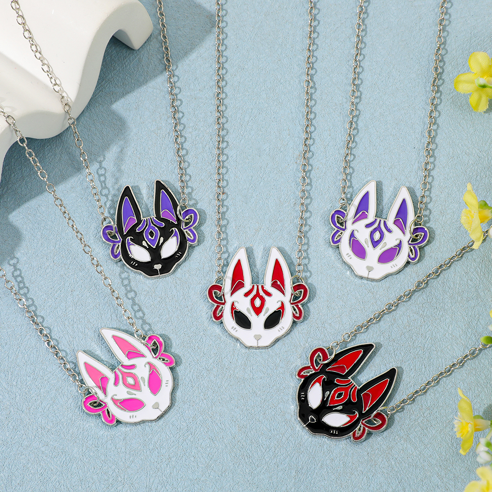 Fashion Anime Fox Mask Metal E - مراجعة Women Fashion Necklace وسعره