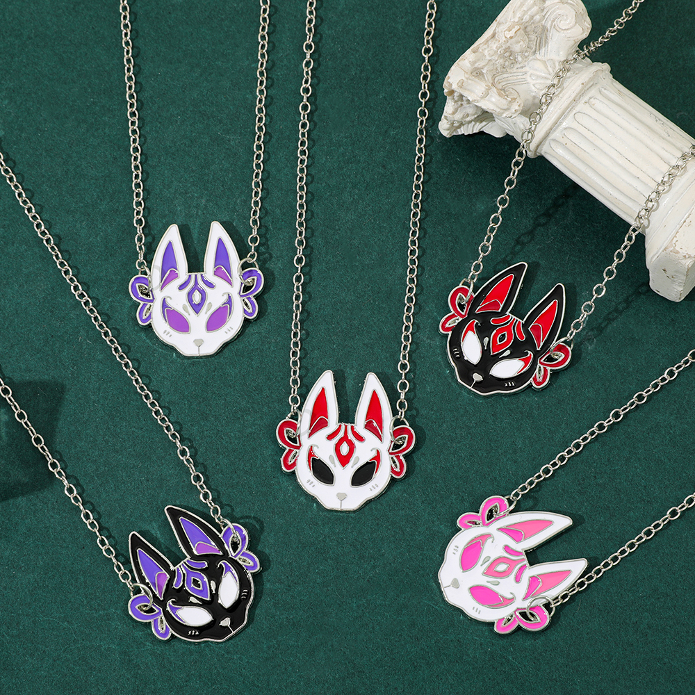 Fashion Anime Fox Mask Metal E - مراجعة Women Fashion Necklace وسعره