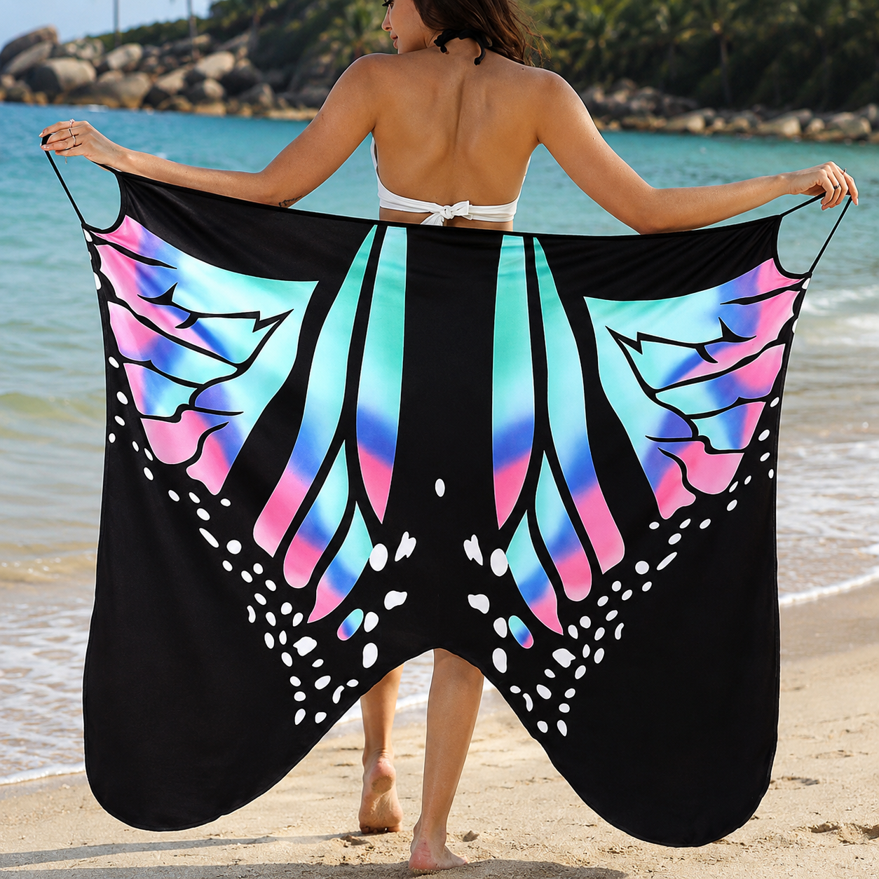 Sexy Butterfly Print Women Swi - مراجعة Printed Wrap Skirt وسعره