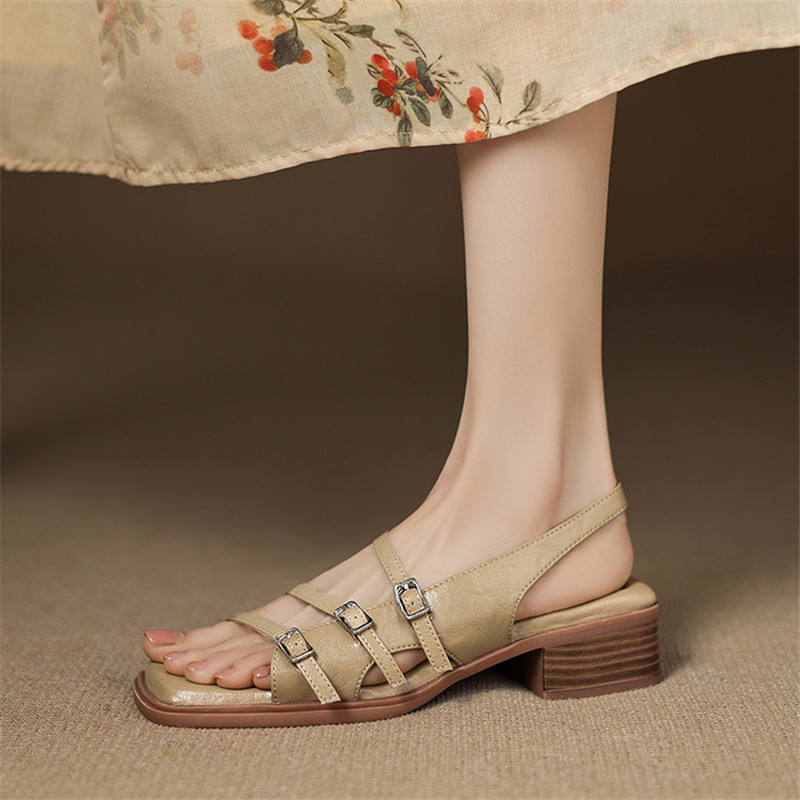 New Summer Sandals Split Leath - مراجعة Fashion Women Belt وسعره