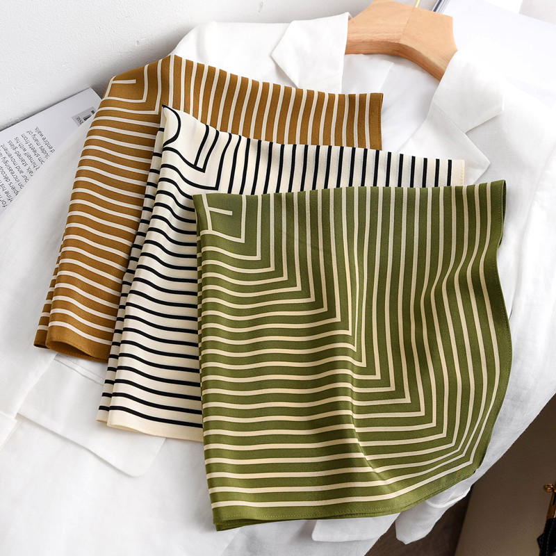 Stripe Print 100% Silk Neck He - مراجعة Women'S Fashion Hats وسعره