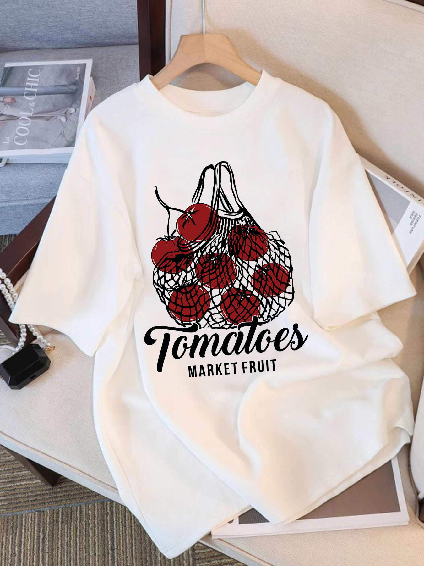 Tomatoes Market Fruit Pattern  - مراجعة Women'S Fashion Market Size وسعره