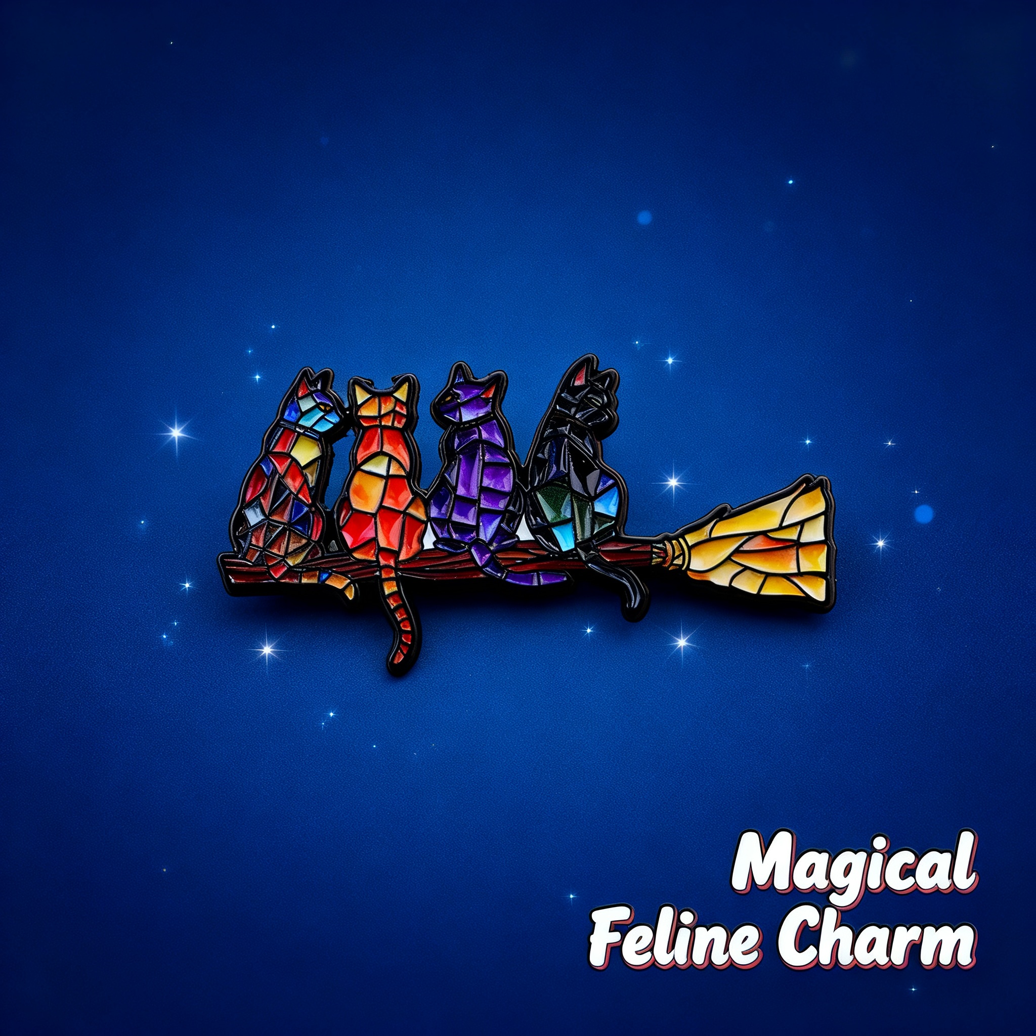 Colorful Cat Enamel Pin Witch  - مراجعة Women'S Fashion Hats وسعره