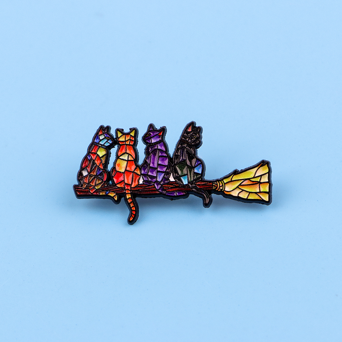 Colorful Cat Enamel Pin Witch  - مراجعة Women'S Fashion Hats وسعره