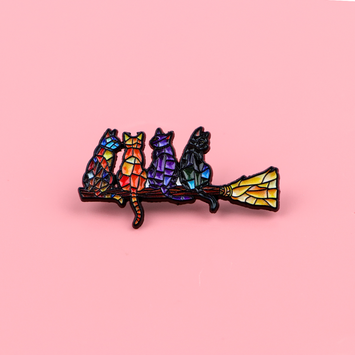 Colorful Cat Enamel Pin Witch  - مراجعة Women'S Fashion Hats وسعره