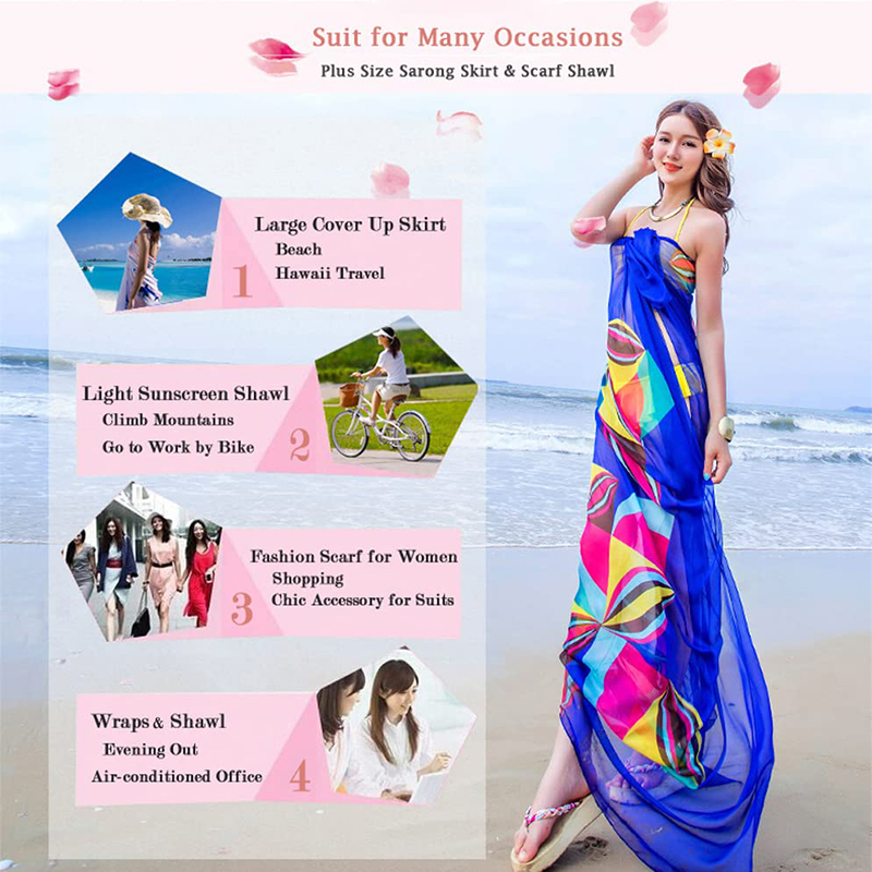 Pareo Scarf Women Beach Sarong - مراجعة Printed Wrap Skirt وسعره