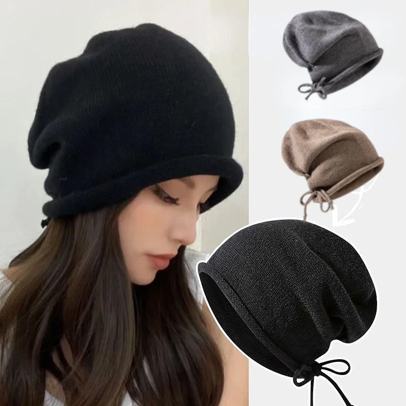 Knitted Bonnet Hoods Female Wi - مراجعة Women'S Fashion Hats وسعره