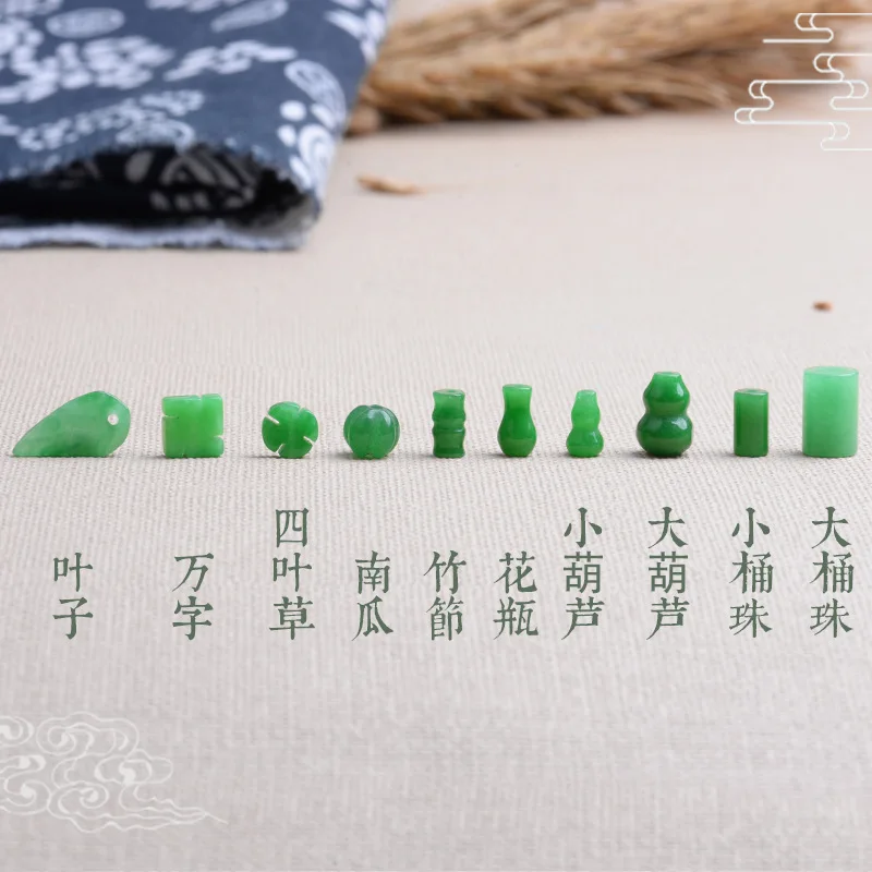 10pc Green Jade Gourd Leaves B - مراجعة Women Fashion Jewellery وسعره