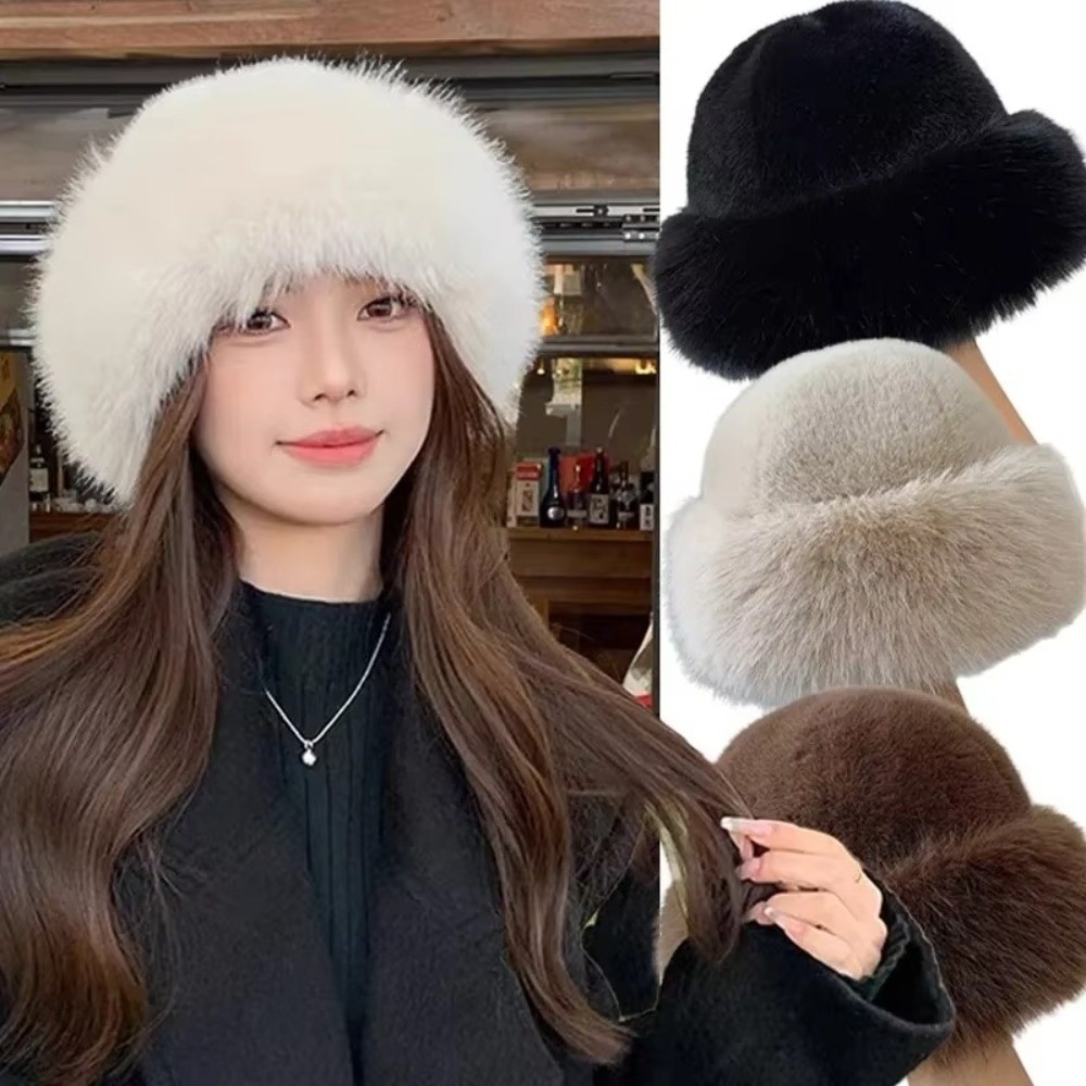 Fashion Headwear Fluffy Fur Wi - مراجعة Bucket Hat Women وسعره