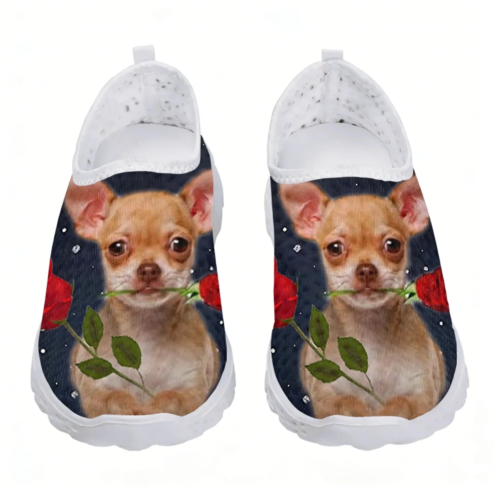 Chihuahua Rose Flower Design M - مراجعة Women'S Fashion Tennis Shoes وسعره