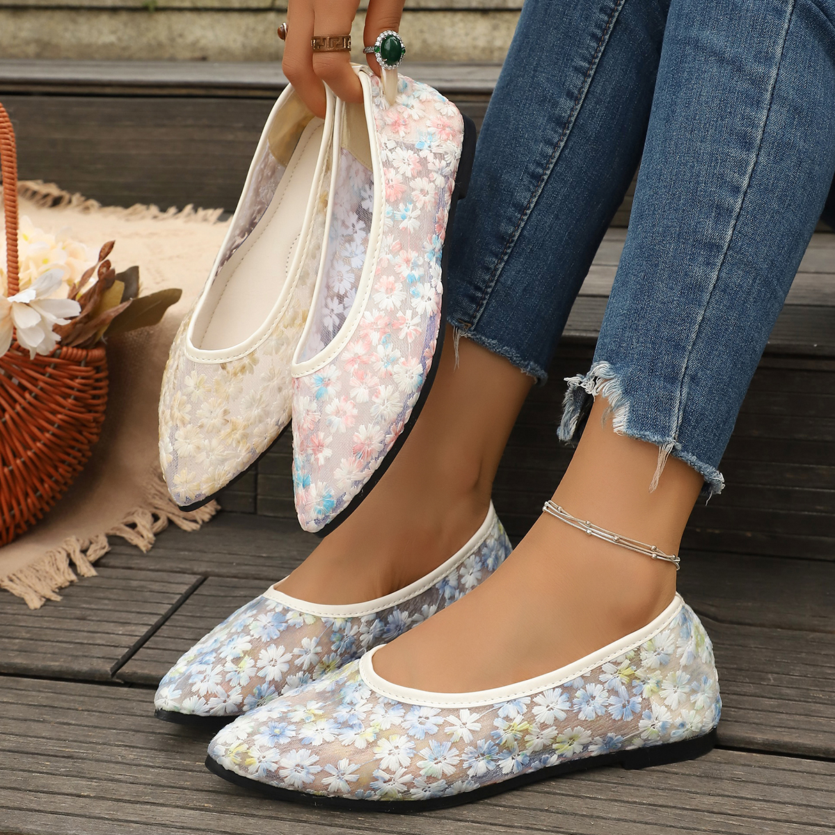 Summer Elegant Flower Low Heel - مراجعة Women'S Fashion Footwear وسعره