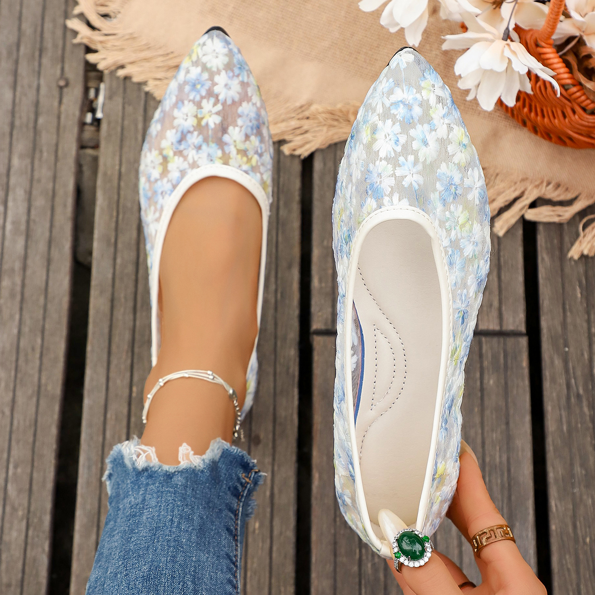 Summer Elegant Flower Low Heel - مراجعة Women'S Fashion Footwear وسعره