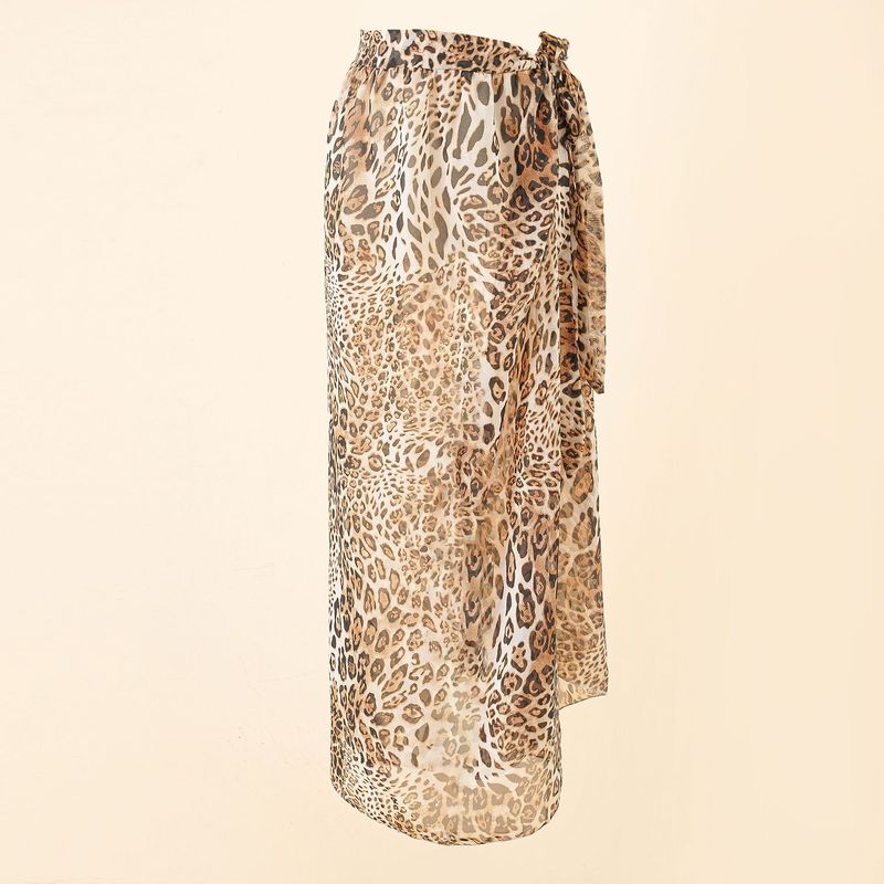 Women Summer Leopard Print Bea - مراجعة Printed Wrap Skirt وسعره