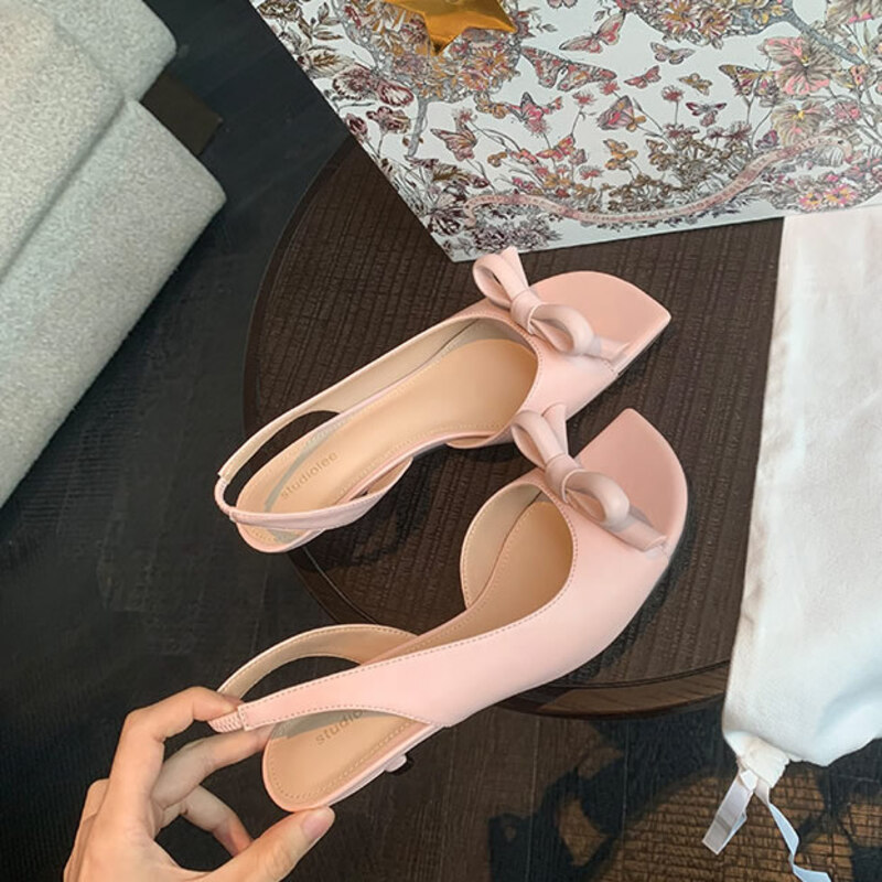 Elegant bow satin low heels sa - مراجعة Slip Dress Satin وسعره