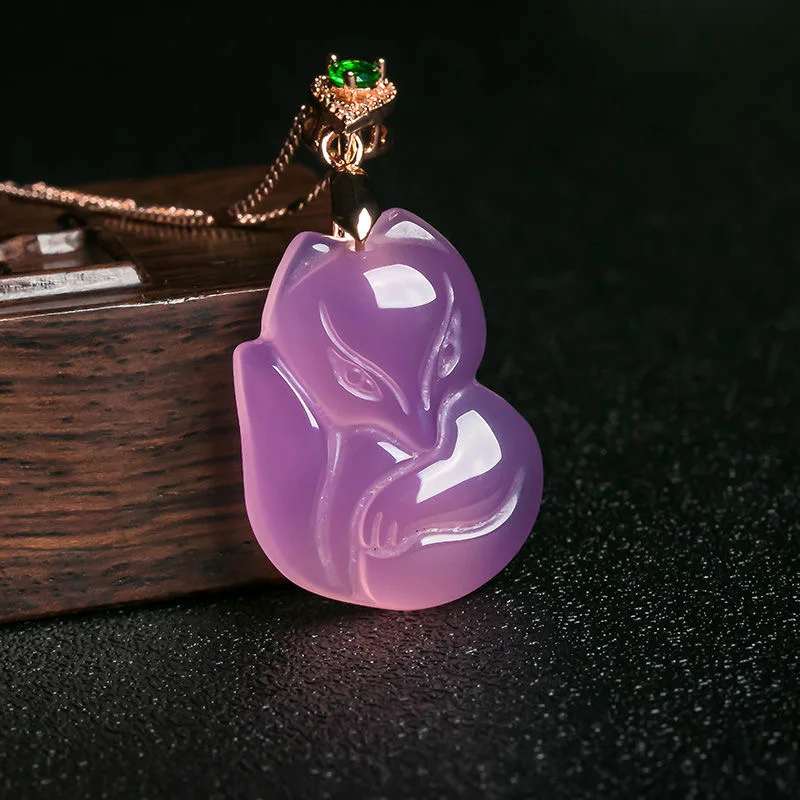 Natural Purple Agate Fox Penda - مراجعة Women Fashion Jewellery وسعره