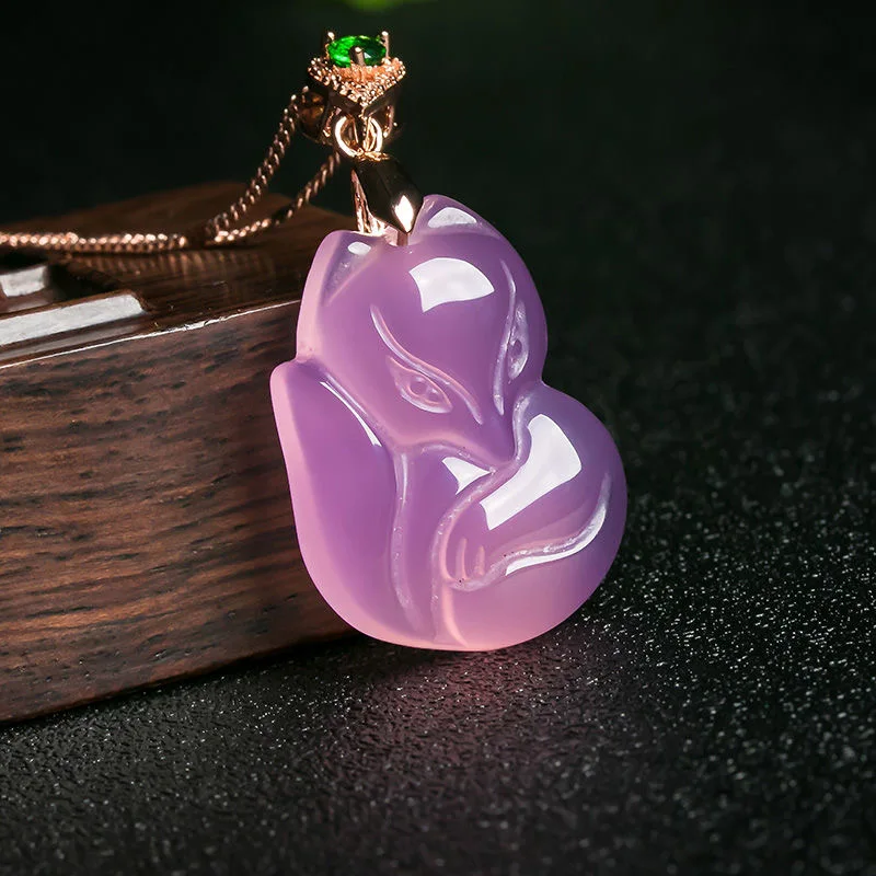 Natural Purple Agate Fox Penda - مراجعة Women Fashion Jewellery وسعره