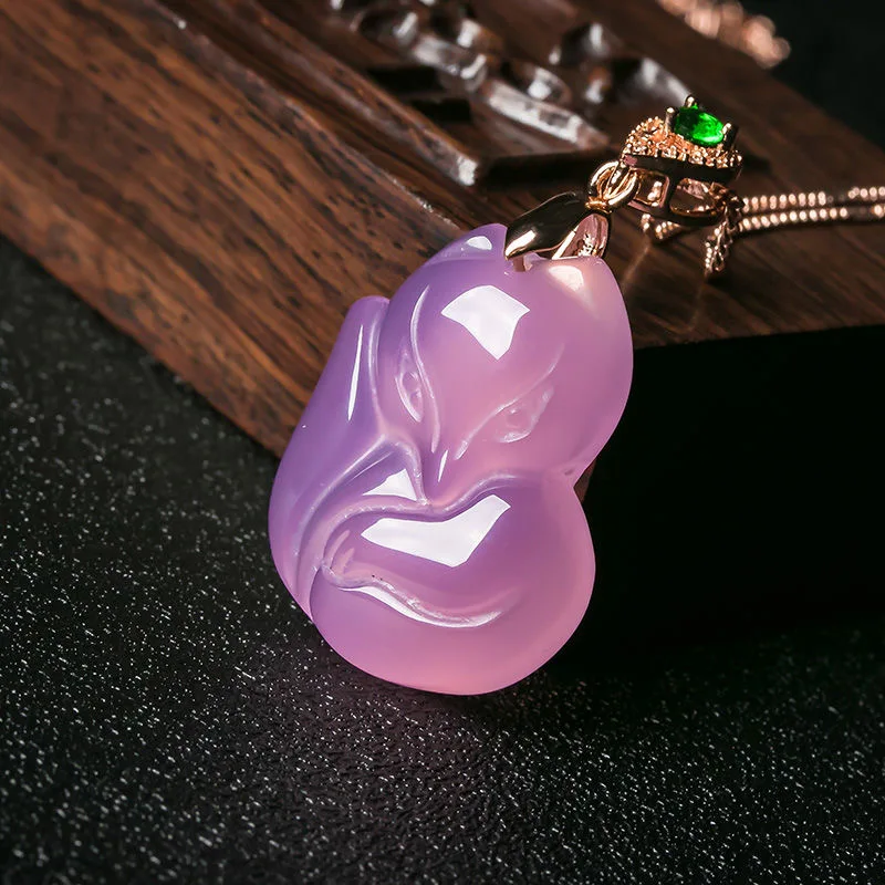 Natural Purple Agate Fox Penda - مراجعة Women Fashion Jewellery وسعره