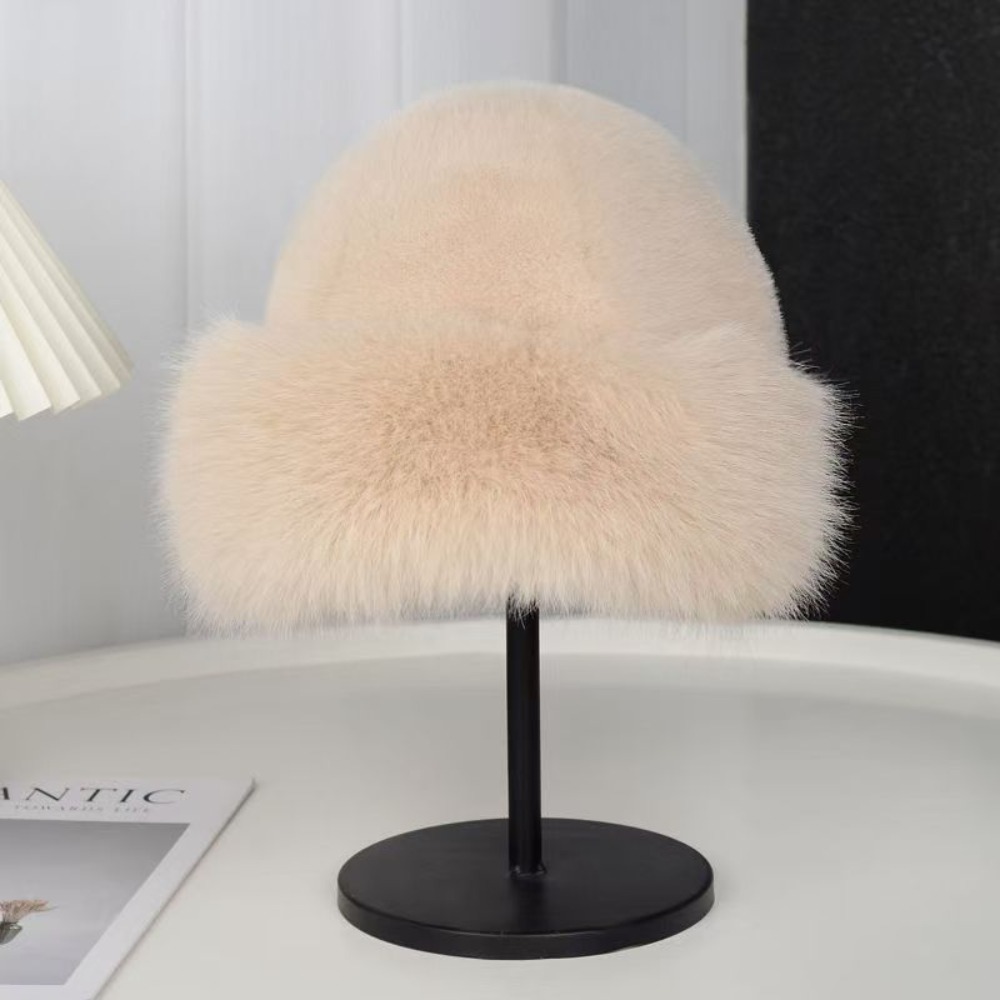 New Warm Fluffy Fur Bucket Hat - مراجعة Bucket Hat Women وسعره
