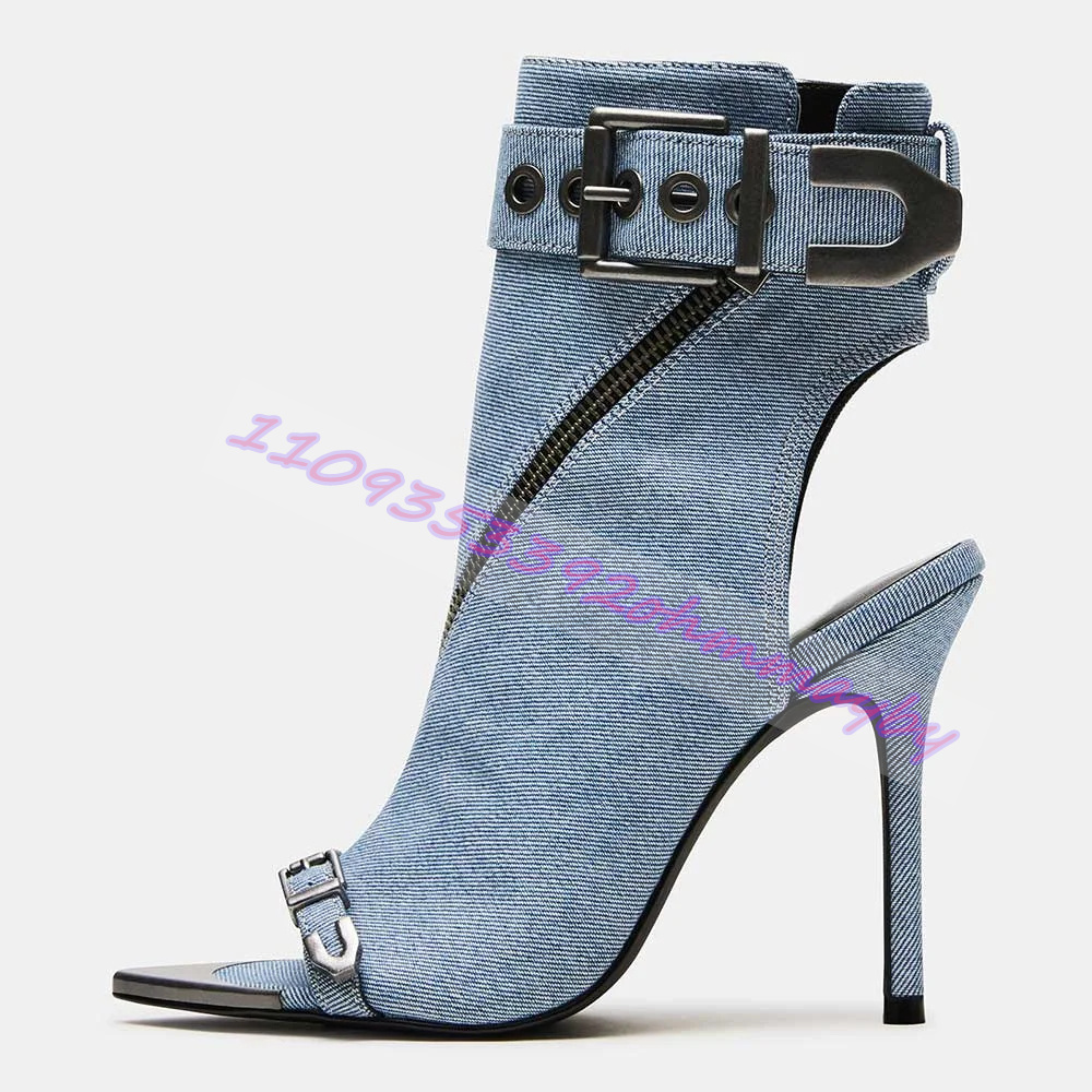 Summer Blue Denim Pointed-Toe  - مراجعة Fashion Women Belt وسعره
