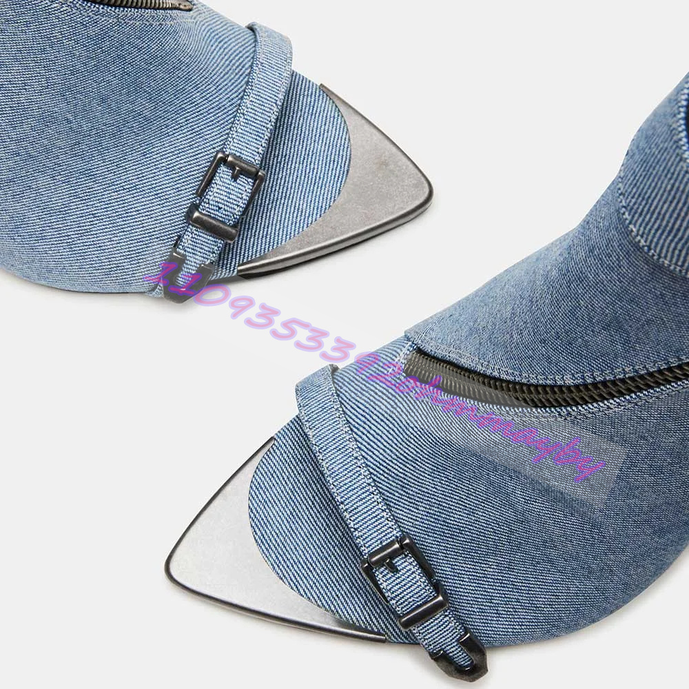 Summer Blue Denim Pointed-Toe  - مراجعة Fashion Women Belt وسعره