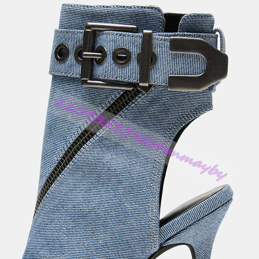 Summer Blue Denim Pointed-Toe  - مراجعة Fashion Women Belt وسعره