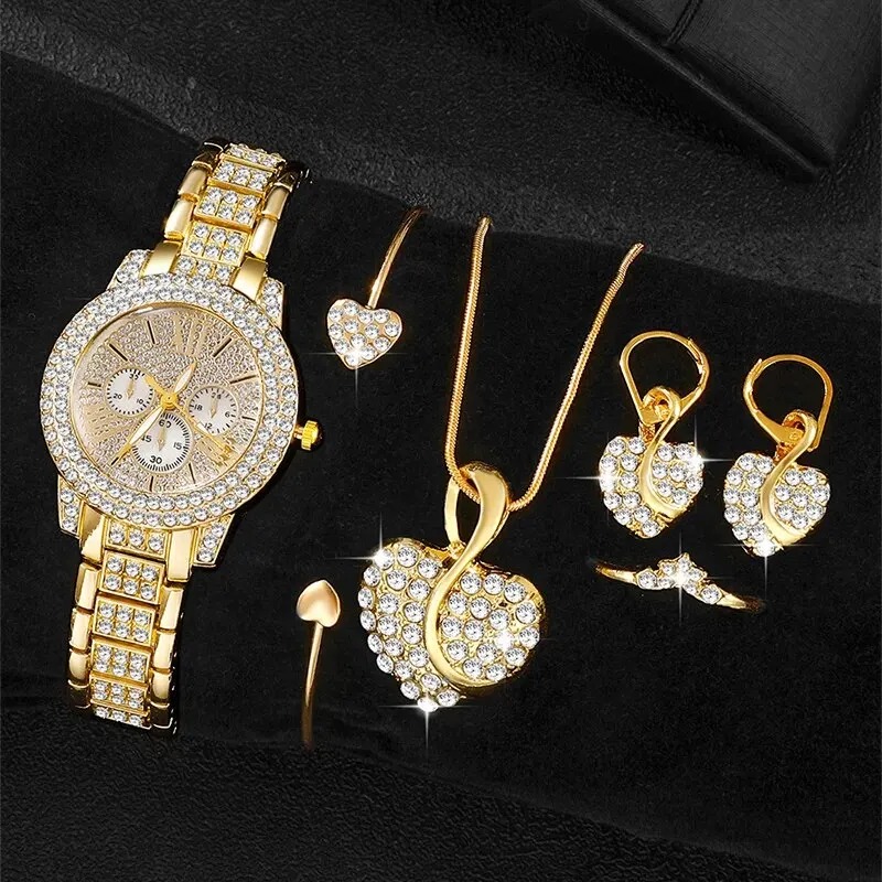 Women's Quartz Watch Gold Luxu - مراجعة Women Fashion Necklace وسعره