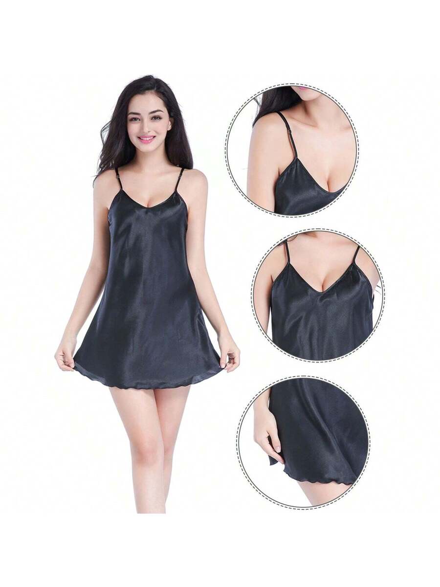 Women Satin Chemise Nightgown  - مراجعة Slip Dress Satin وسعره