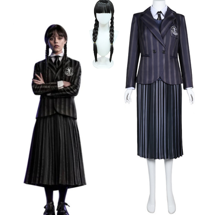 Anime Addams Cosplay Wednesday - مراجعة Knitted Vest Women وسعره