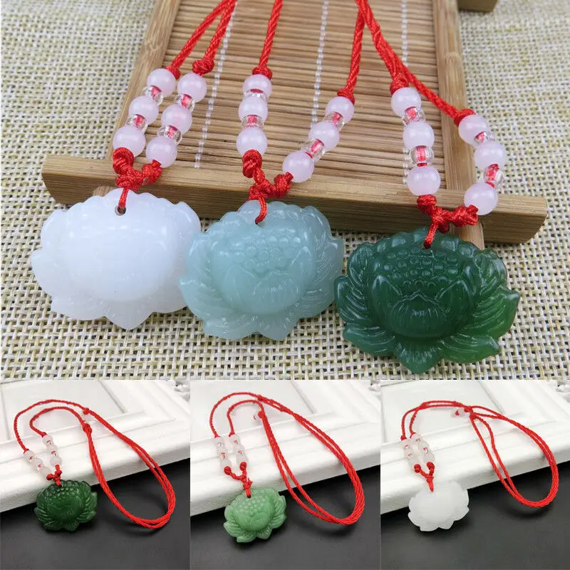 Natural Green Jade Lotus Penda - مراجعة Women Fashion Jewellery وسعره