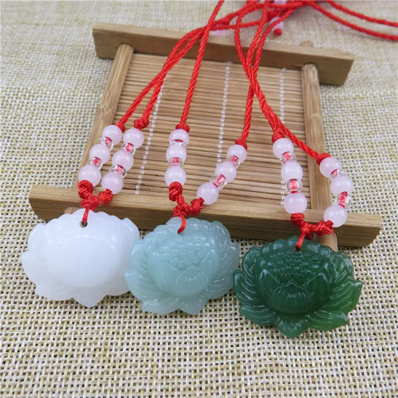 Natural Green Jade Lotus Penda - مراجعة Women Fashion Jewellery وسعره
