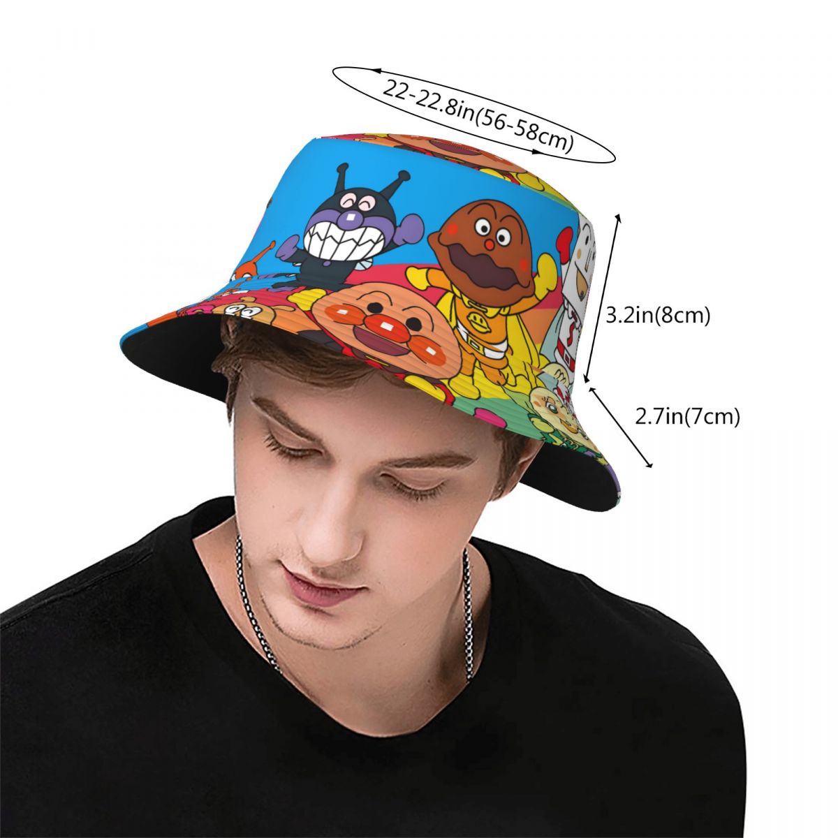 Custom Anpanman Cartoon Manga  - مراجعة Bucket Hat Women وسعره