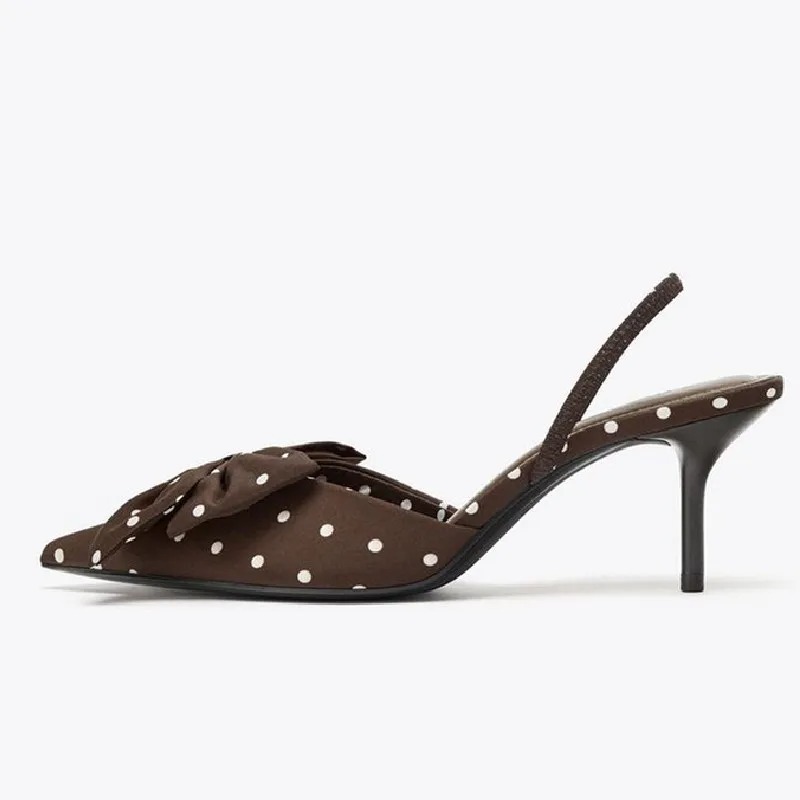 Brown Polka Dot Butterfly Knot - مراجعة Slip Dress Satin وسعره