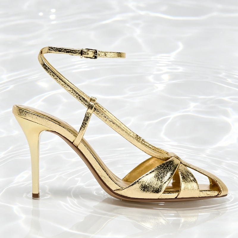 Fashion Gold Thin Heeled Sanda - مراجعة Women'S Fashion Brands وسعره