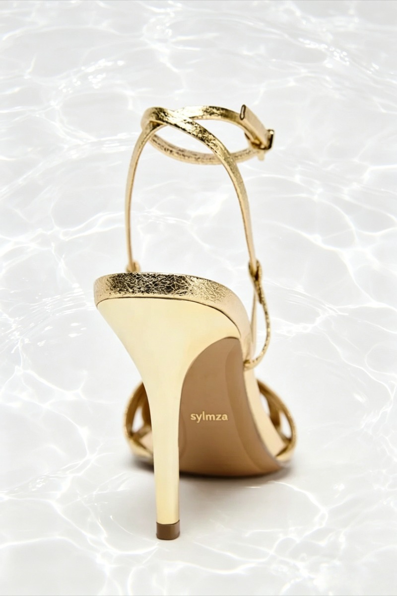 Fashion Gold Thin Heeled Sanda - مراجعة Women'S Fashion Brands وسعره