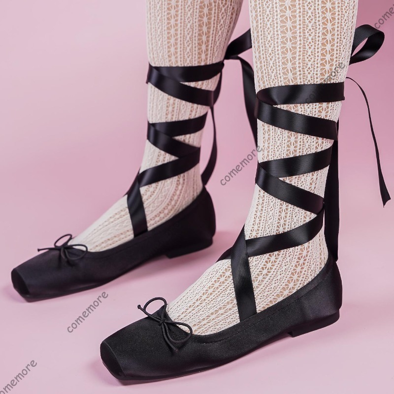Women's Satin Ribbon Tie Balle - مراجعة Women'S Fashion Footwear وسعره
