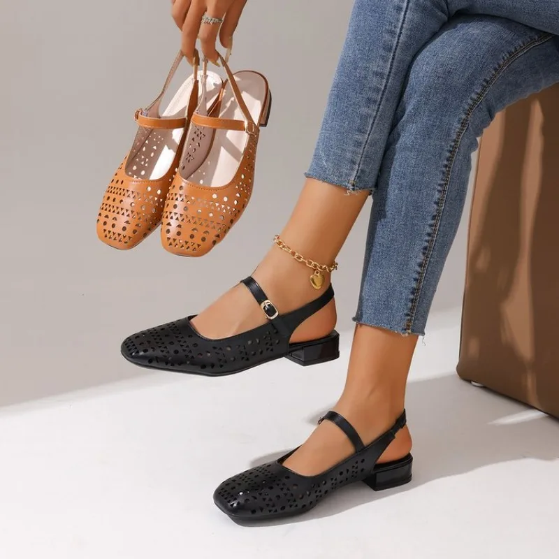 Women Square Toe Geometric Cut - مراجعة Women Fashion Heels وسعره