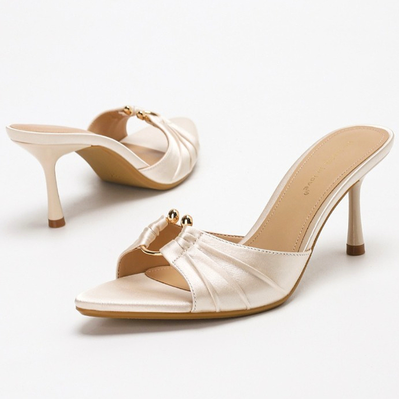 Pleated Metal Ring Satin Elega - مراجعة Slip Dress Satin وسعره