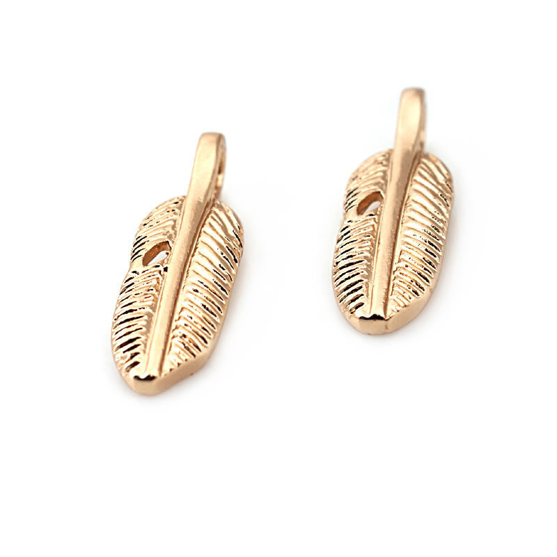 18K Gold Color Brass Feather C - مراجعة Women Fashion Jewellery وسعره