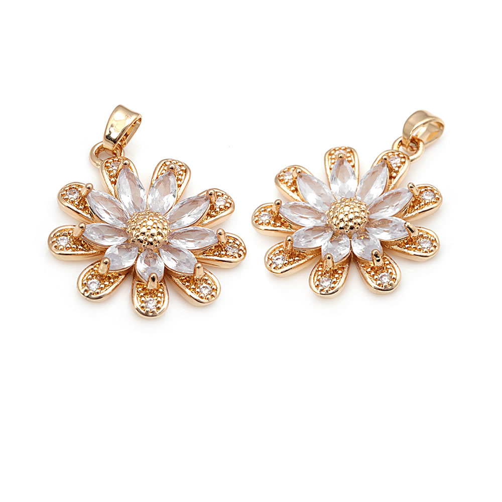 18K Gold Color Brass Sunflower - مراجعة Women Fashion Jewellery وسعره