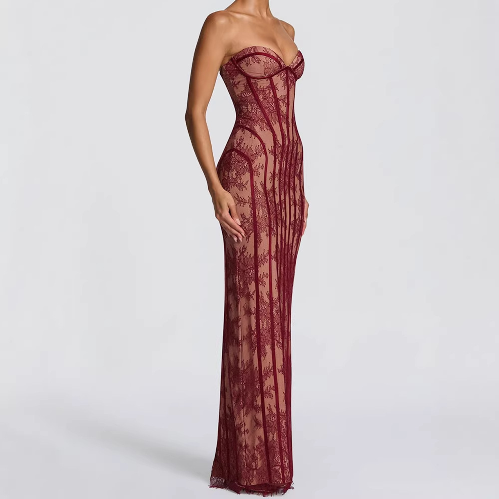 Strapless Bodycon Maxi Dress f - مراجعة Bodycon Dress Women وسعره