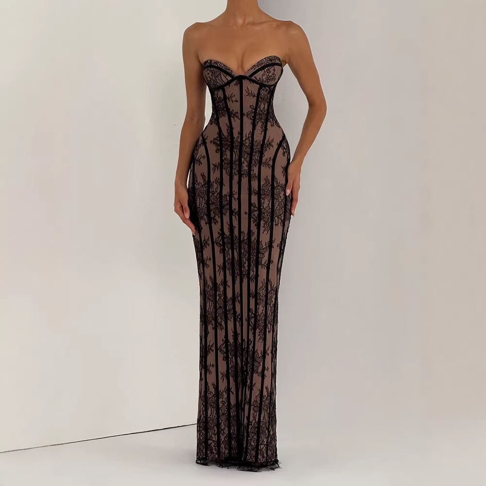 Strapless Bodycon Maxi Dress f - مراجعة Bodycon Dress Women وسعره